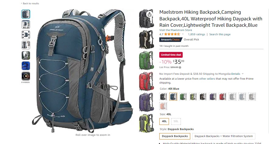 hiking backpack